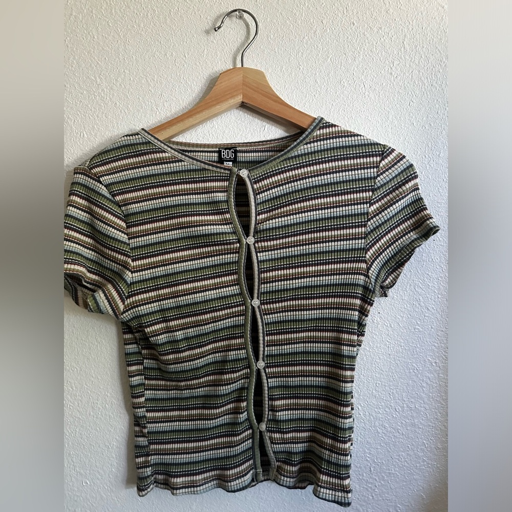 BDG Urban Outfitters Stripped Button Up T-shirt in great condition!!